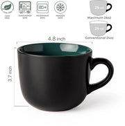 Set di contenitori ceramici con coperchio, 700 ml Contenitori con manici per caffè, cereali, insalata, pasta, tè, contenitori per zuppa - resistenti a microonde e lavastoviglie, set da 4