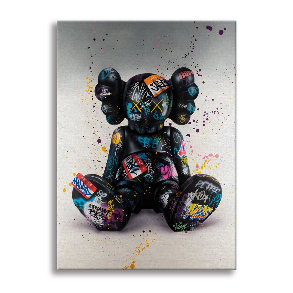 Peluche Grunge -  Quadro Canvas Contemporaneo su telaio in legno Misura: 100x140 cm
