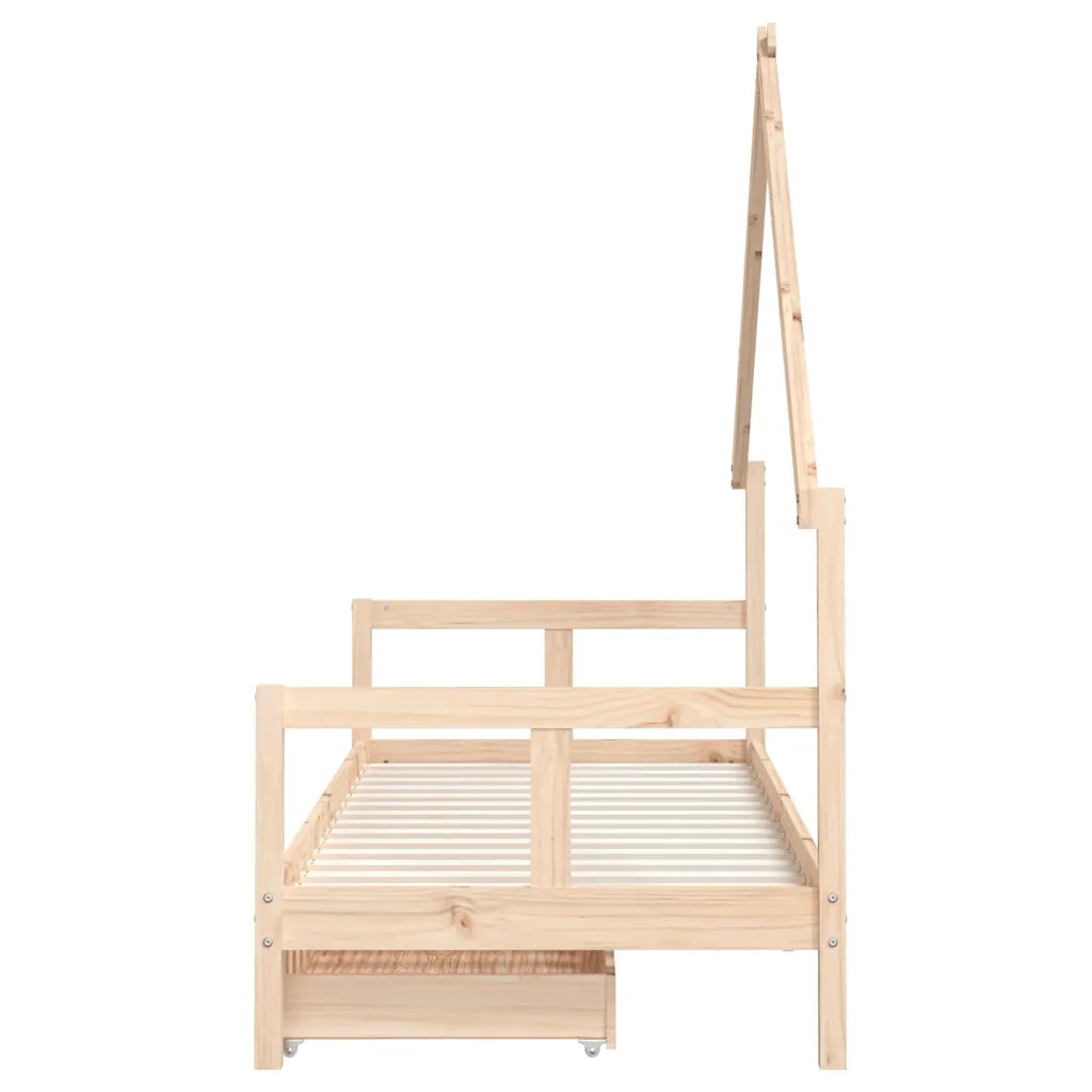 Giroletto Bambini con Cassetti-Struttura Letto Bambini 80x200 cm Legno Massello di Pino 125869