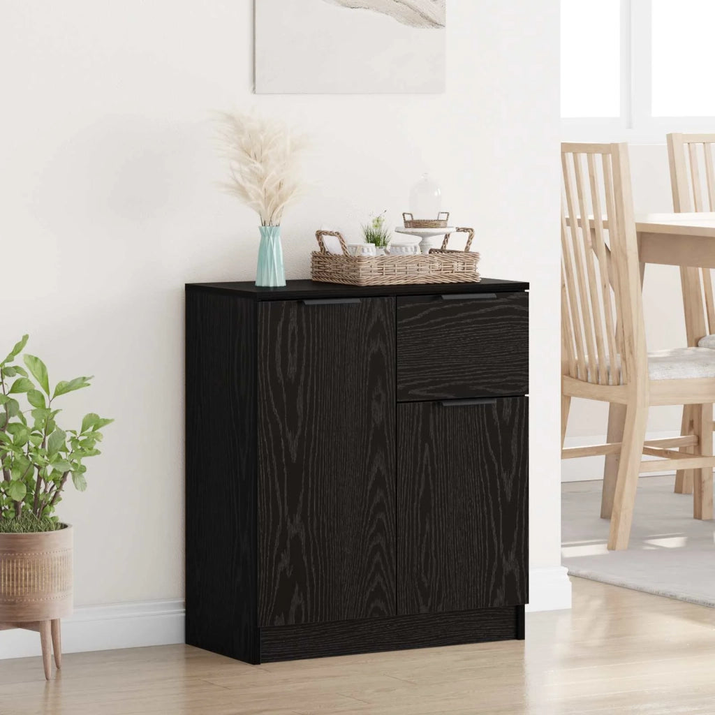 Credenza Rovere Nero 60 x 30 x 70 cm Legno multistrato