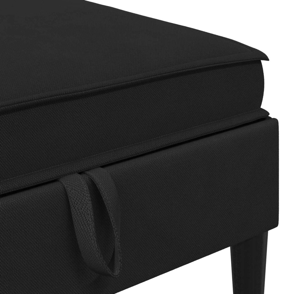 Pouf con Storage Nero Velluto 42027149