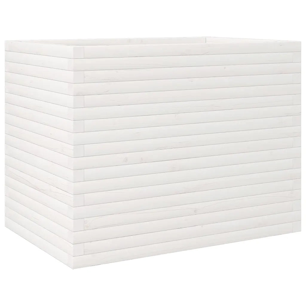 Fioriera da Giardino-Vaso da Esterno Bianca 90x60x68,5cm Legno Massello di Pino