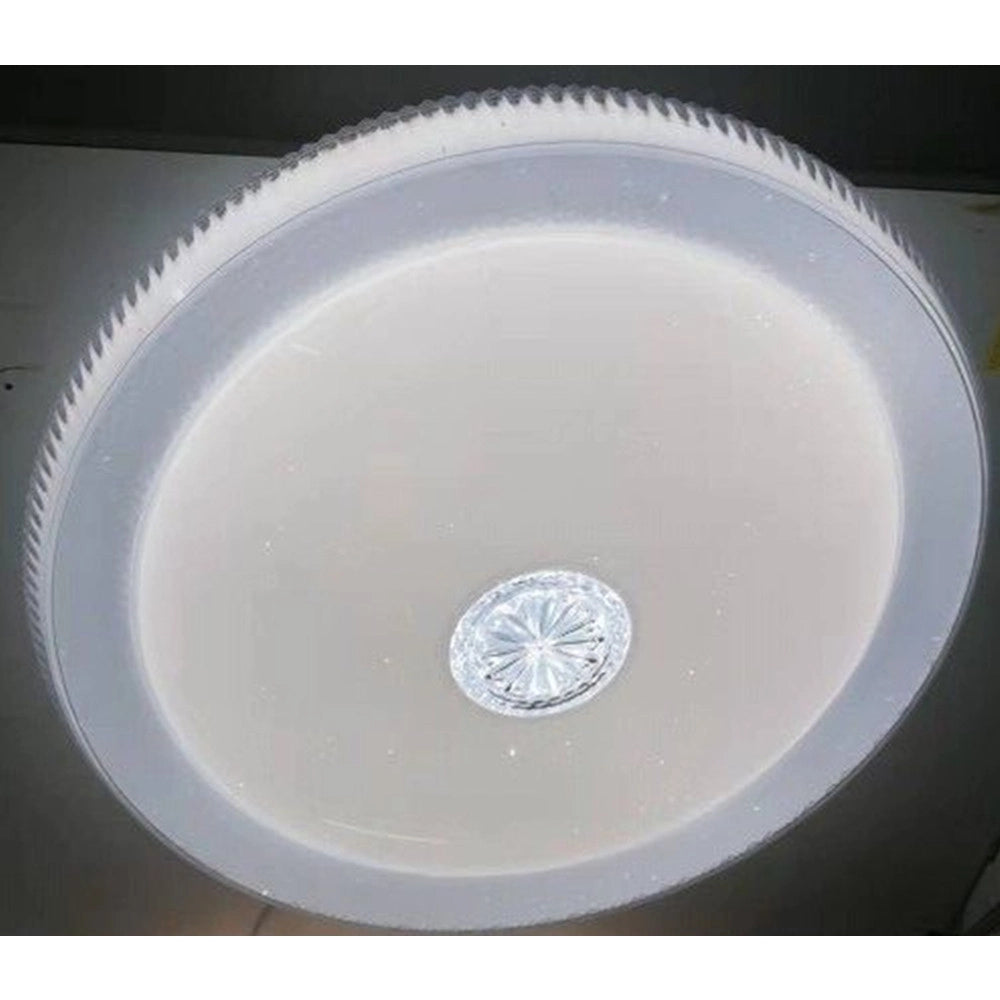 Trade Shop - Plafoniera Con Cristallo Centrale Moderno 50 Cm Led Lampadario Luce 6500k 08364 -