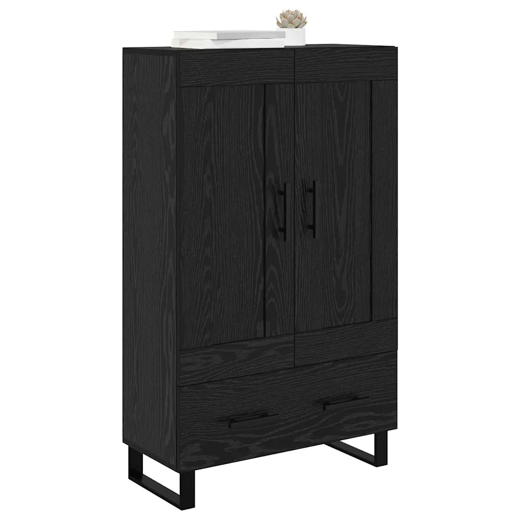 Credenza | Madia | Buffet da pranzo | Armadio da pranzo Rovere Nero 69,5 x 31 x 115 cm Legno multistrato