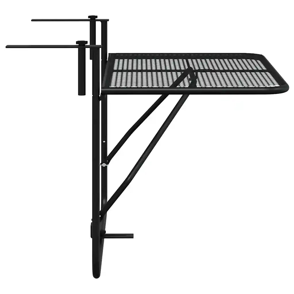 Tavolo da Balcone Nero 60x40 cm in Acciaio cod mxl 52082