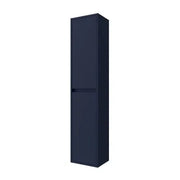 Colonna bagno sospesa 140 cm blu satinato ripiani regolabili Gaya