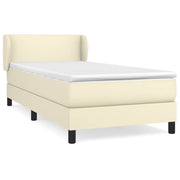 Letto singolo | Letto per adulti | Giroletto a Molle con Materasso Crema 80x200 cm in Similpelle