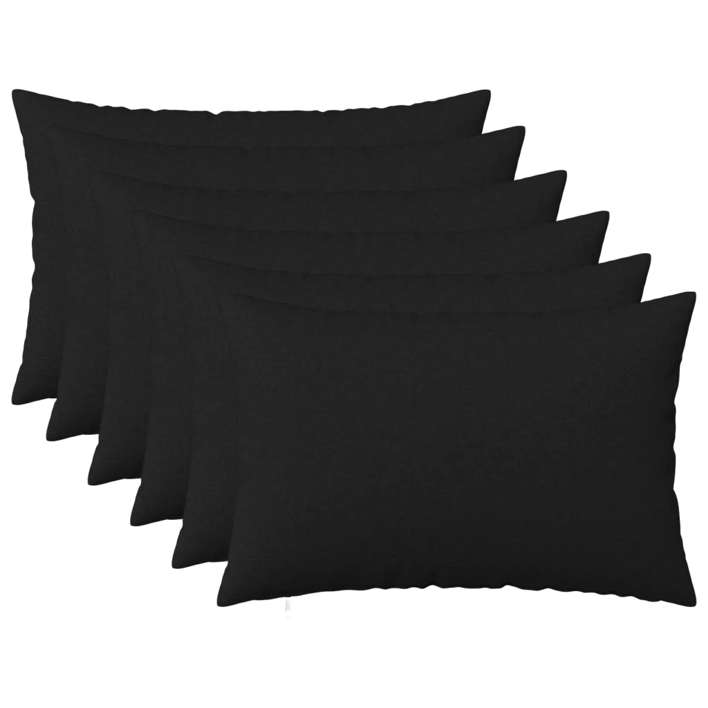 Cuscino con cuscino HEERLEN 6 pz Nero Tessuto 924936