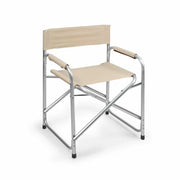 Trade Shop - Sedia Regista Crema In Alluminio Per Mare Pesca Spiaggia Giardino Pieghevole 490006 -