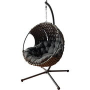 Poltrona Sospesa ITACA da Giardino con Cuscino Impermeabile, Struttura in Acciaio Zincato e Design Moderno Outdoor