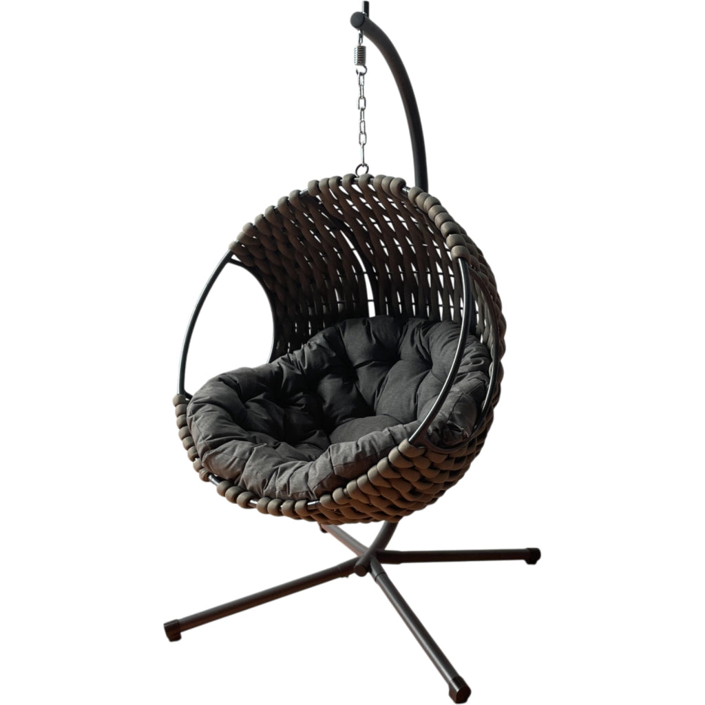 Poltrona Sospesa ITACA da Giardino con Cuscino Impermeabile, Struttura in Acciaio Zincato e Design Moderno Outdoor