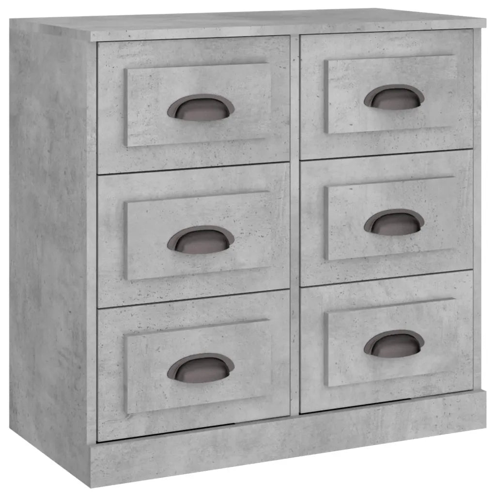 Credenze 2 pz | Madia | Buffet da pranzo | Armadio da pranzo Grigio Cemento in Legno Multistrato