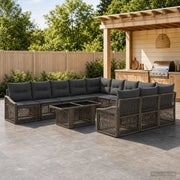 Set Divano da Giardino 12 pz Grigio e Grigio Scuro polyrattan 3437315