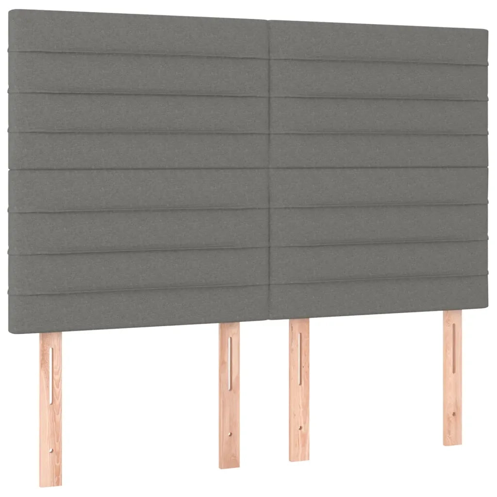 Letto a Molle Materasso e LED Grigio Scuro 140x190cm in Tessuto