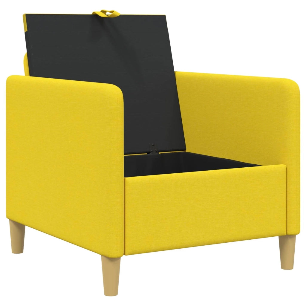 Divano con Storage Giallo Chiaro 72 x 78 x 87 cm Poliestere 42036873