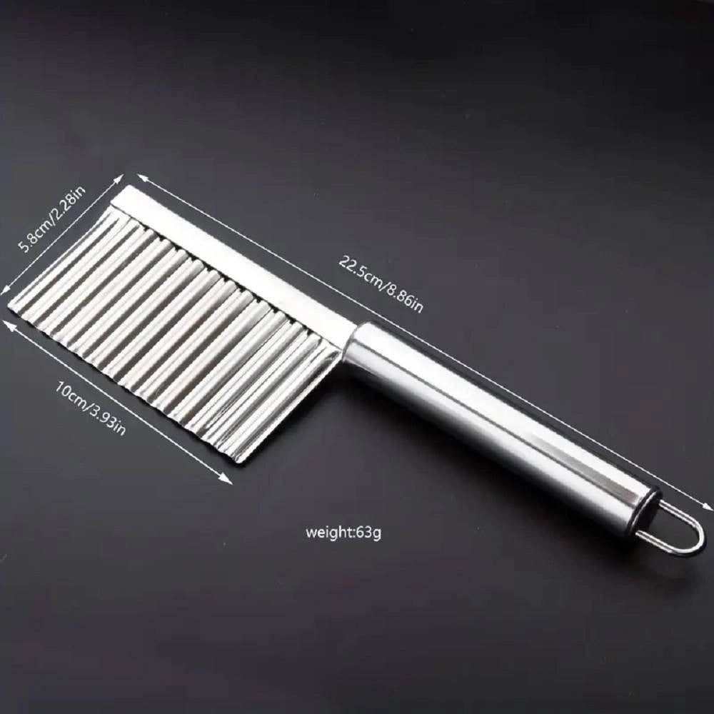 Trade Shop - Coltello Ondulato Per Patate Cetrioli In Acciaio Affettatrice Accessori Cucina -
