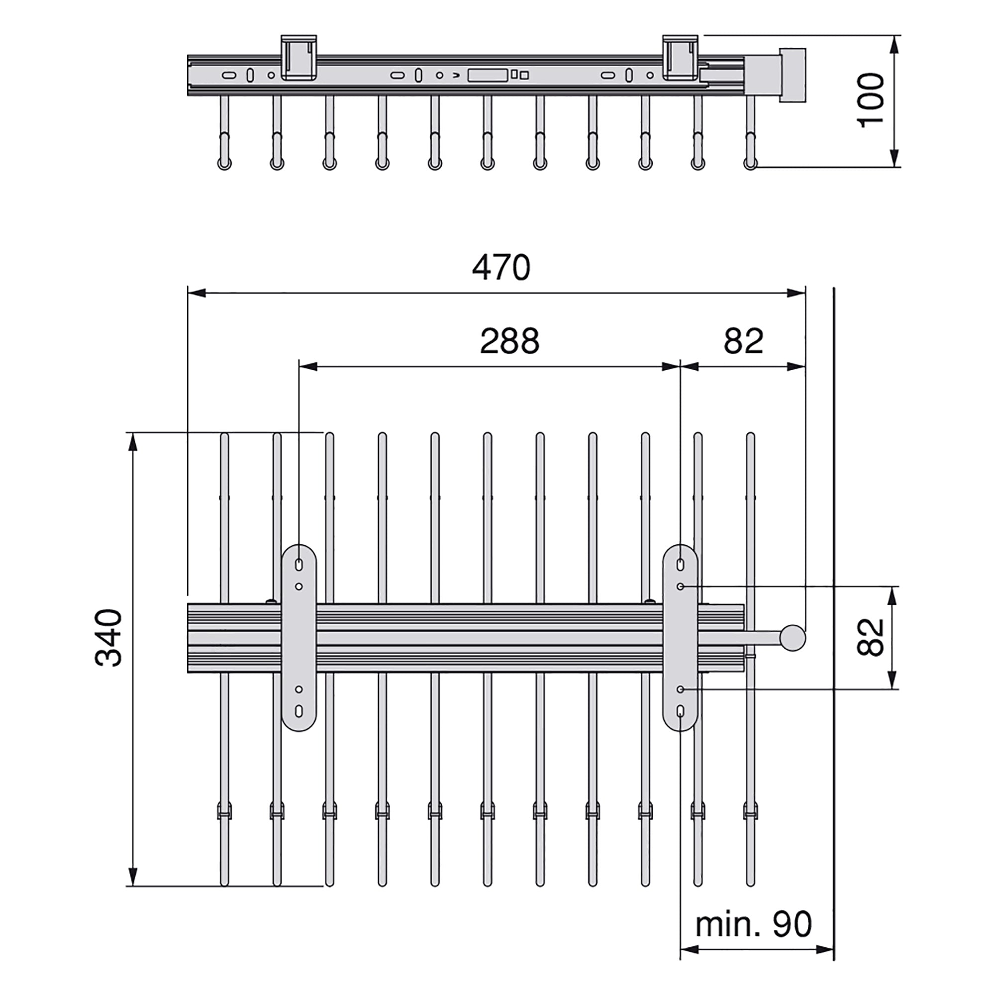 Porta Pantaloni Estraibile per Armadio 11 Grucce in Acciaio Emuca Cromato