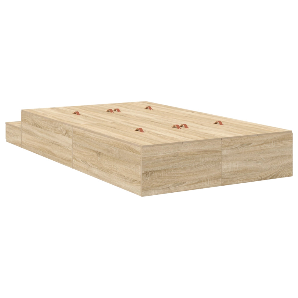 Struttura letto con contenitore Rovere Sonoma 120x200 cm