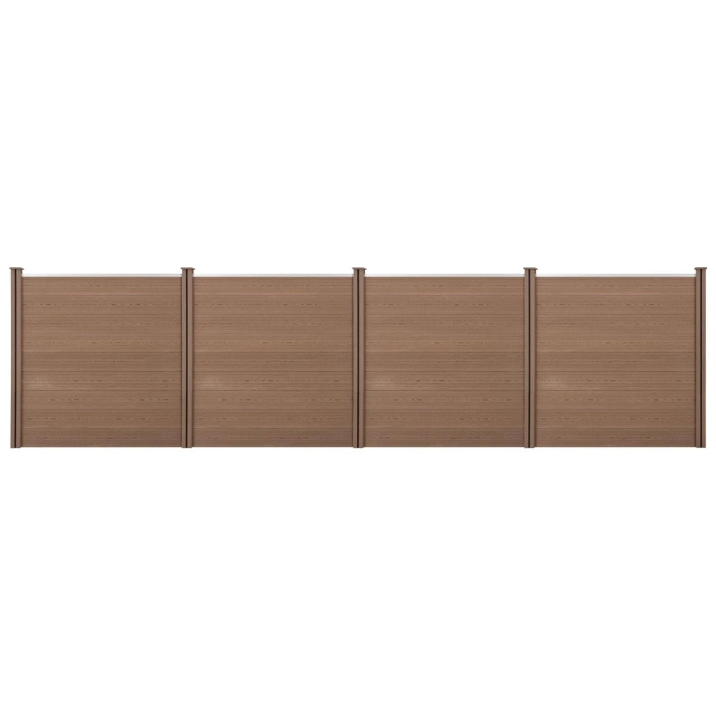 Recinzione frangivento e per la privacy in legno composito marrone (WPC) 183 x 705 cm 03_0001447