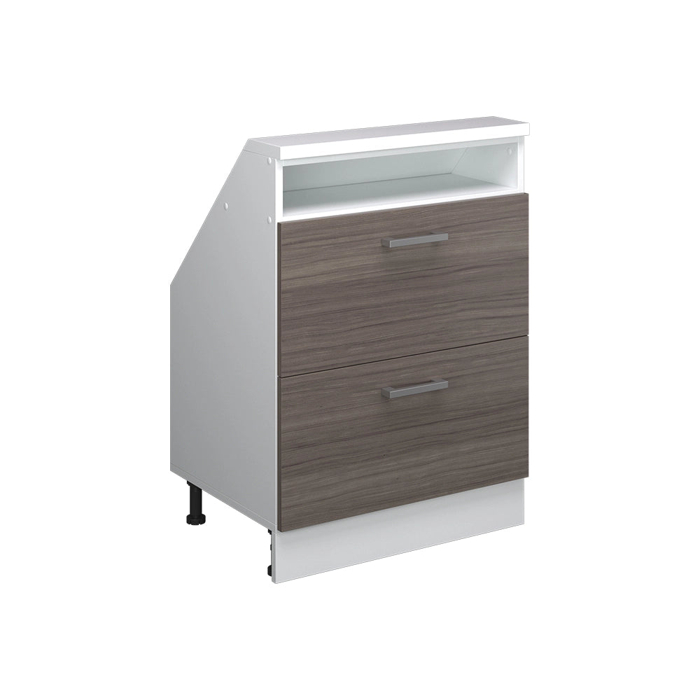 Mobile sottotetto Rion Grigio nobile/Bianco con 2 cassetti Vicco