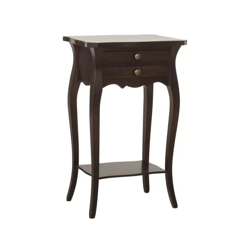 Comodino porta telefono classico legno noce scuro  45x35x70 - Mobili 2G