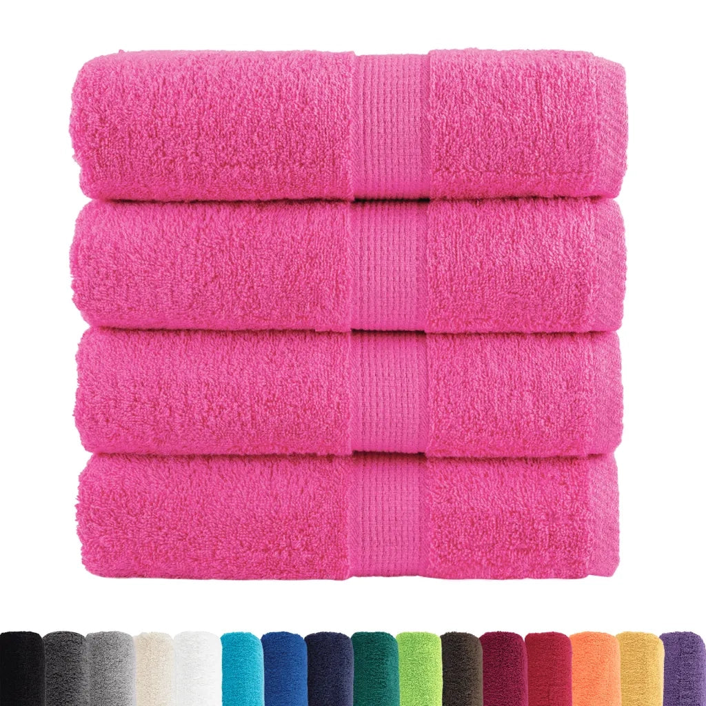 Asciugamani per Ospiti SOLUND 4 pz Rosa 30x50 cm 600 gsm 137519