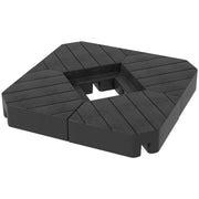 SET 4 MATTONELLE BASE PER OMBRELLONE A BRACCIO RIEMPIBILI CON ACQUA O SABBIA FINO A 80 KG NERO
