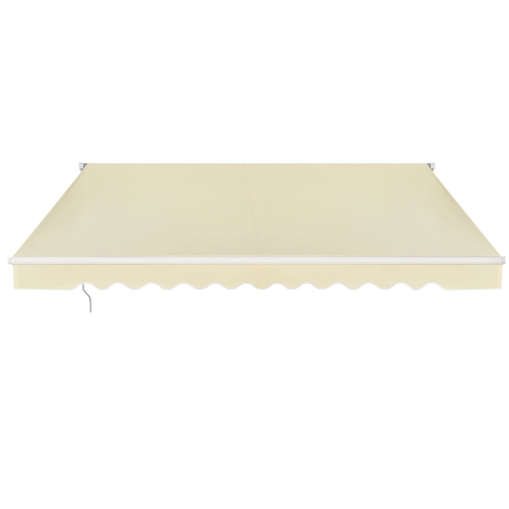 Tenda da sole retrattile, Tenda in alluminio con manovella e poliestere impermeabile, Beige-Tende parasole