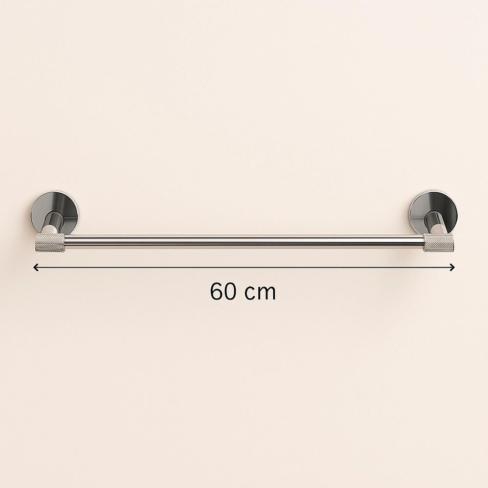 Trade Shop - Porta Asciugamani Lungo Da 60 Cm In Acciaio Cromato Accessorio Per Arredo Da Bagno 87923 -