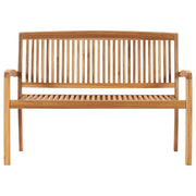 Panchina Giardino Impilabile 2Posti 120cm Legno Massello Teak 49388