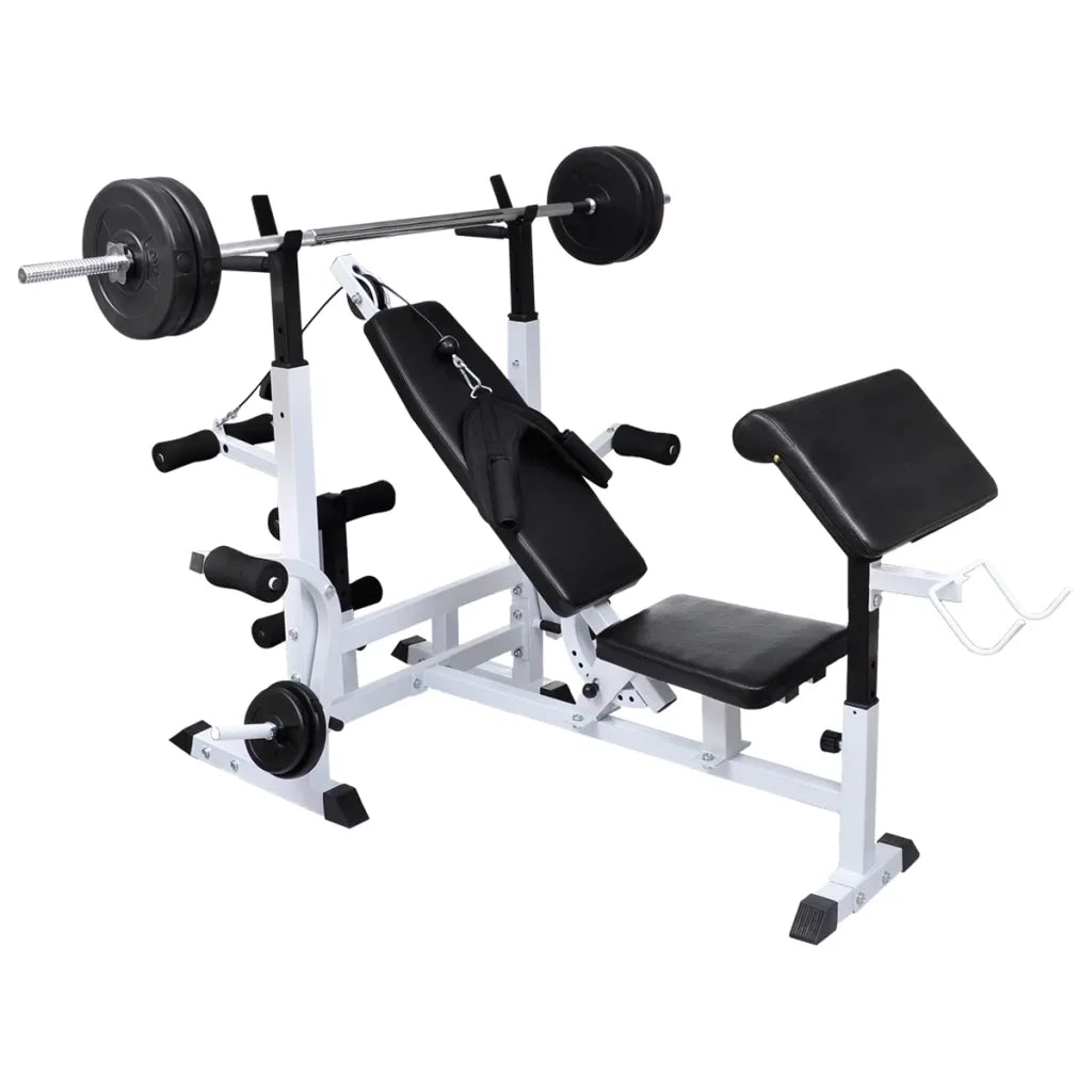Panca Multifunzione con Bilanciere e Set di Manubri 90 kg 275373