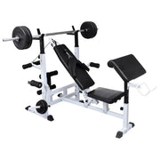 Panca Multifunzione con Bilanciere e Set di Manubri 90 kg 275373