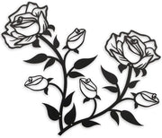 Arte decorativa metallica per parete - disegno di rosa - 1 pezzo - rosa - acciaio - 38cm x 23cm