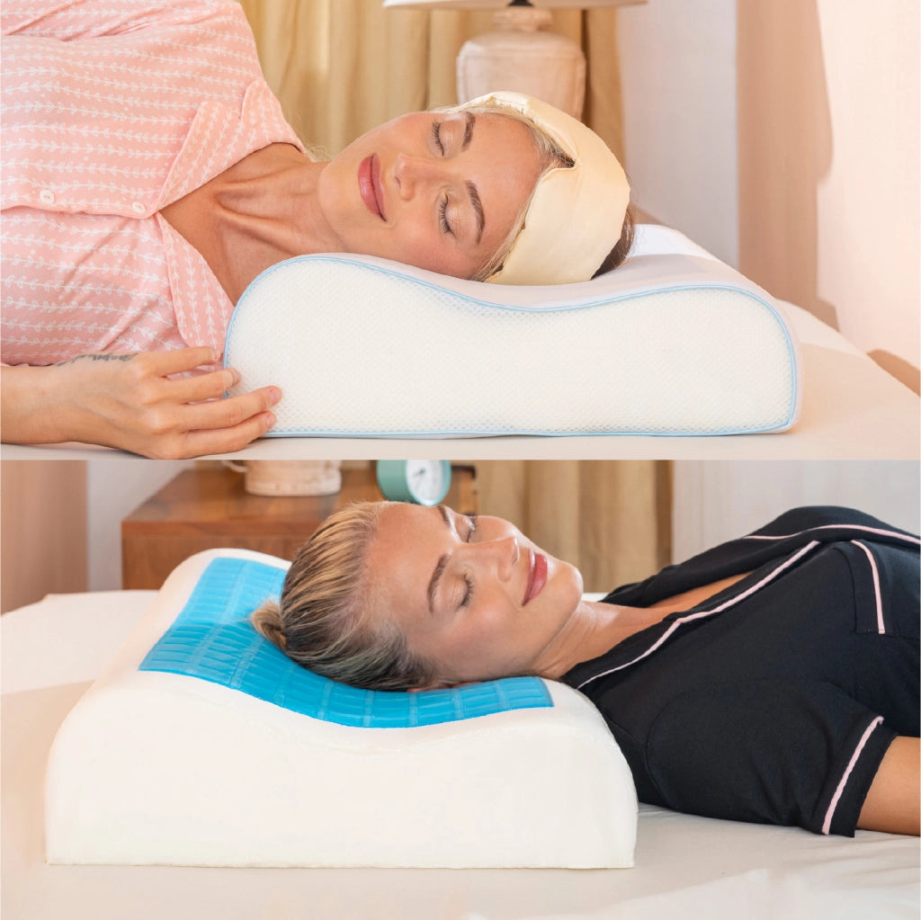 Cuscino Cervicale Memory Foam Doppia Onda 60x40 cm con Gel Rinfrescante – Altezza 10/12 cm Ortopedico Ergonomico, Traspirante Anti-Sudore, Federa Sfoderabile Lavabile