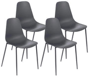 Set 4 Sedie 49x48,5x88 cm in Polipropilene Grigio Scuro