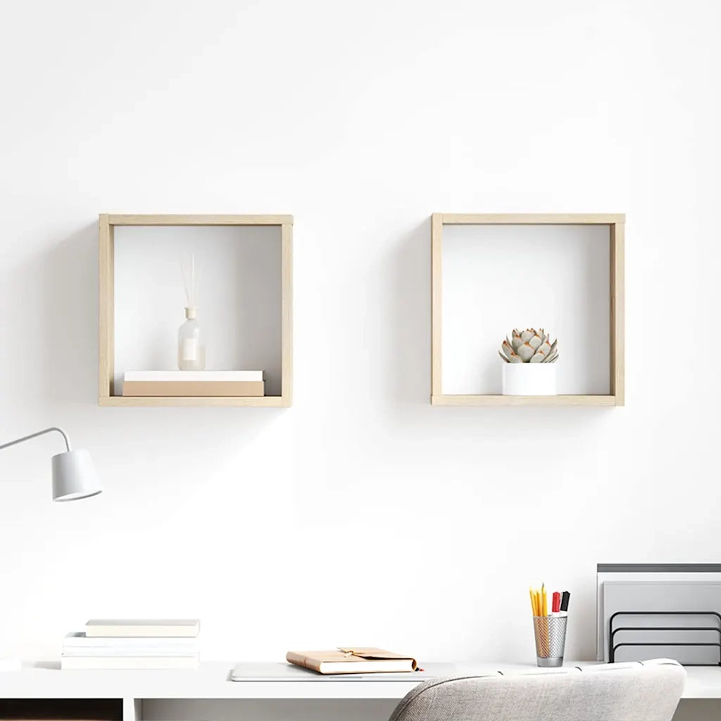 Mensole a Cubo 2 pz Rovere Sonoma 30x15x30 cm 807007