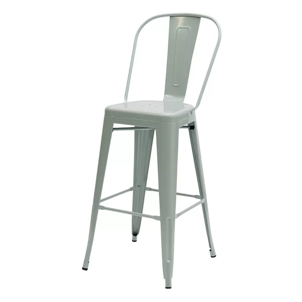 Set da 4 sgabelli moderni metallo grigio metallizzato 45x43x120