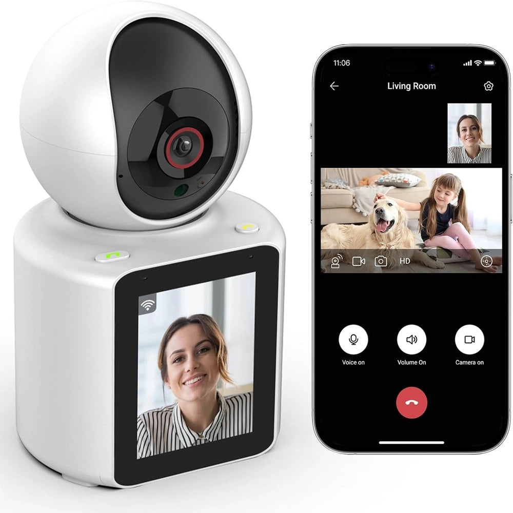Trade Shop - Telecamera Intelligente Per Videochiamate Wifi Monitor Rilevamento Movimento Sorveglianza -