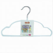 Trade Shop - Set 5 Pz Grucce Stampelle Metallo Gommate Antiscivolo Bianco Appendi Abiti 87674 -