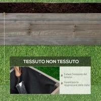 Fioriera Rettangolare in Legno di Abete con Ruote e Freno, 96x30.6x30 cm, Grigio