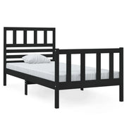 Letto singolo | Letto per adulti | Giroletto Nero 75x190 cm Small Single in Legno Massello