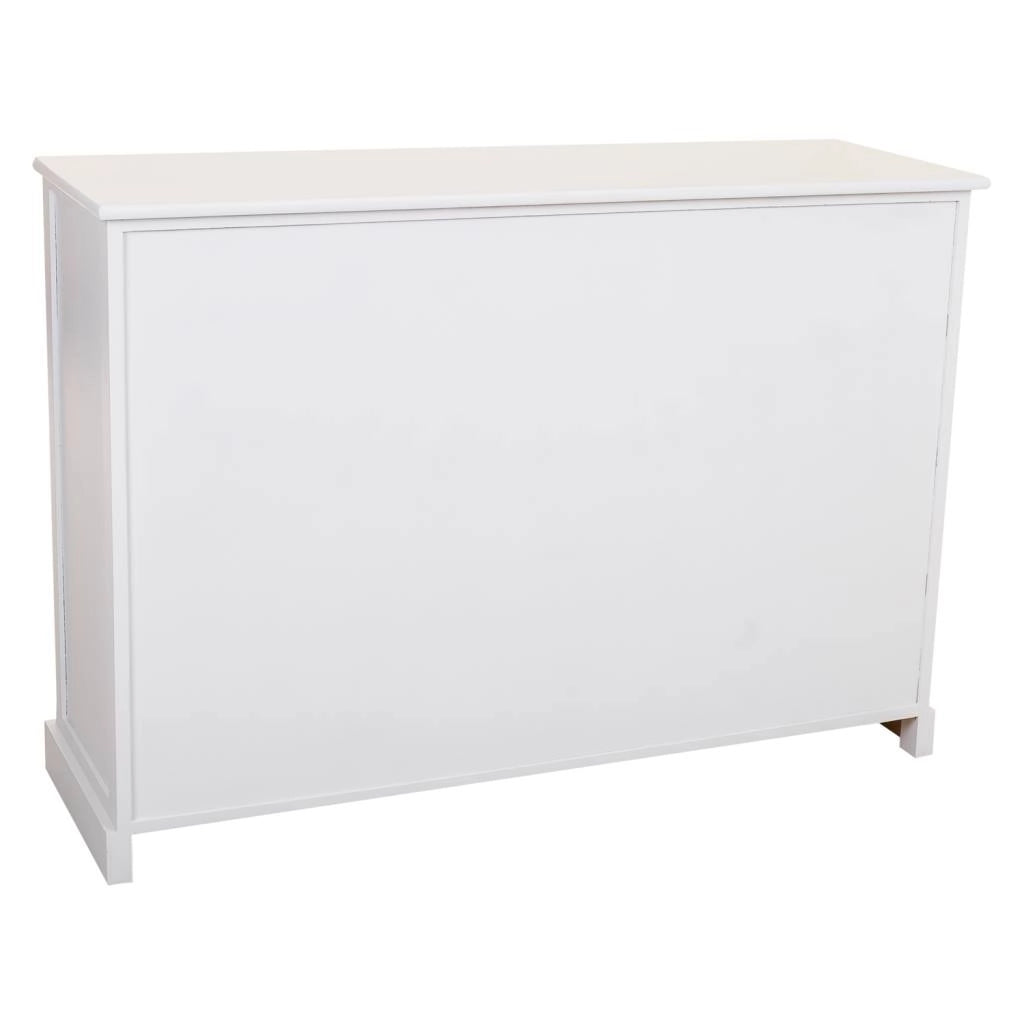 Credenza in legno e rete bianca 113x33x78,5h