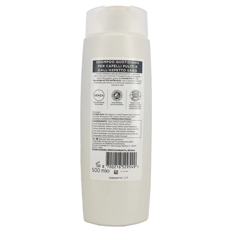 PANTENE PRO-V ACTIVE NUTRI-PLEX SHAMPOO LINEA CLASSICA NUTRE I CAPLLI NORMALI E MISTI FORMATO GRANDE 500 ML