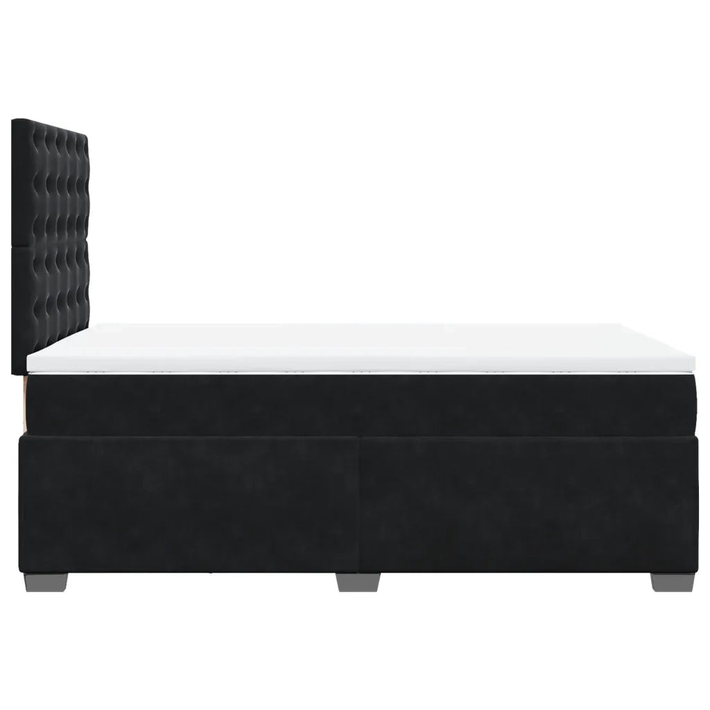 Giroletto a Molle con Materasso Nero 120x200 cm in Velluto 3290896