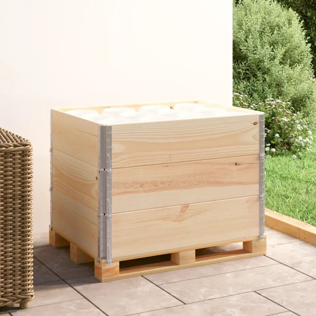 Collari per Pallet 3 pz 60x80 cm in Legno Massello di Pino 310049