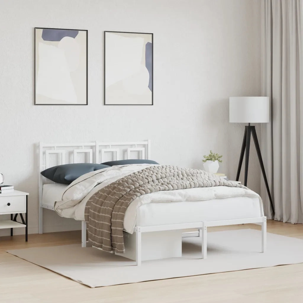 vidaXL Giroletto con Testiera in Metallo Bianco 120x200 cm