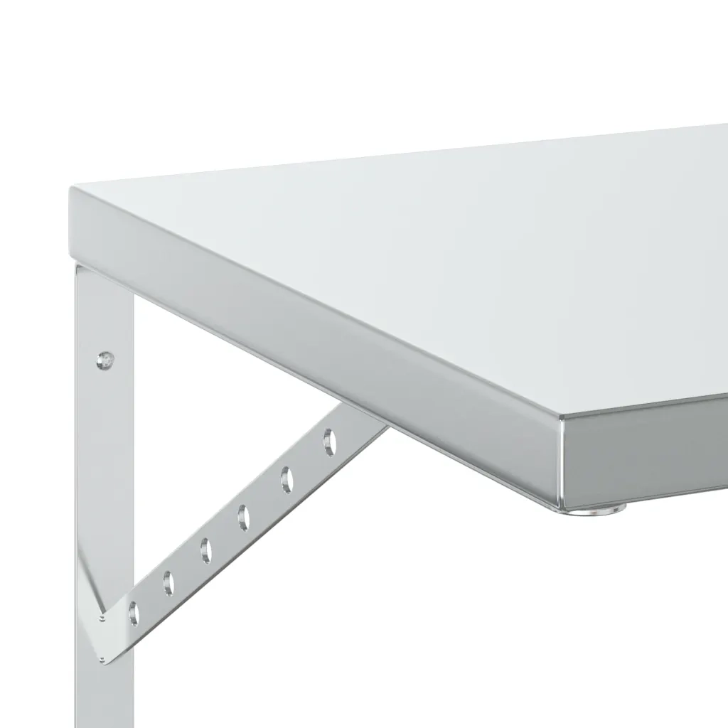 2 pz Mensole a Muro | Scaffale Parete | Ripiano a parete 100x40 cm Argento in Acciaio Inossidabile