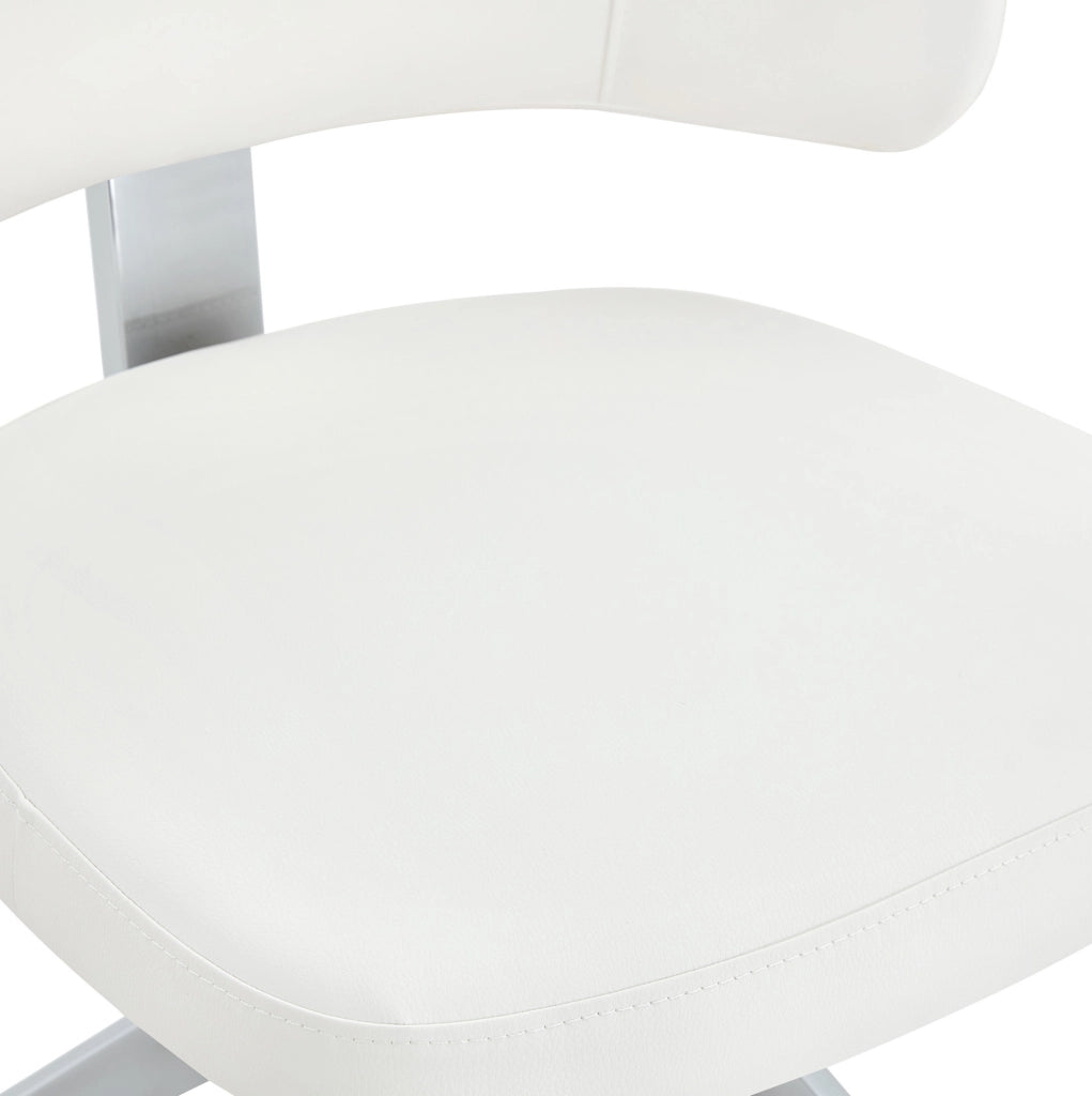 Set di 2 sedie girevoli con schienale curvo in PU bianco