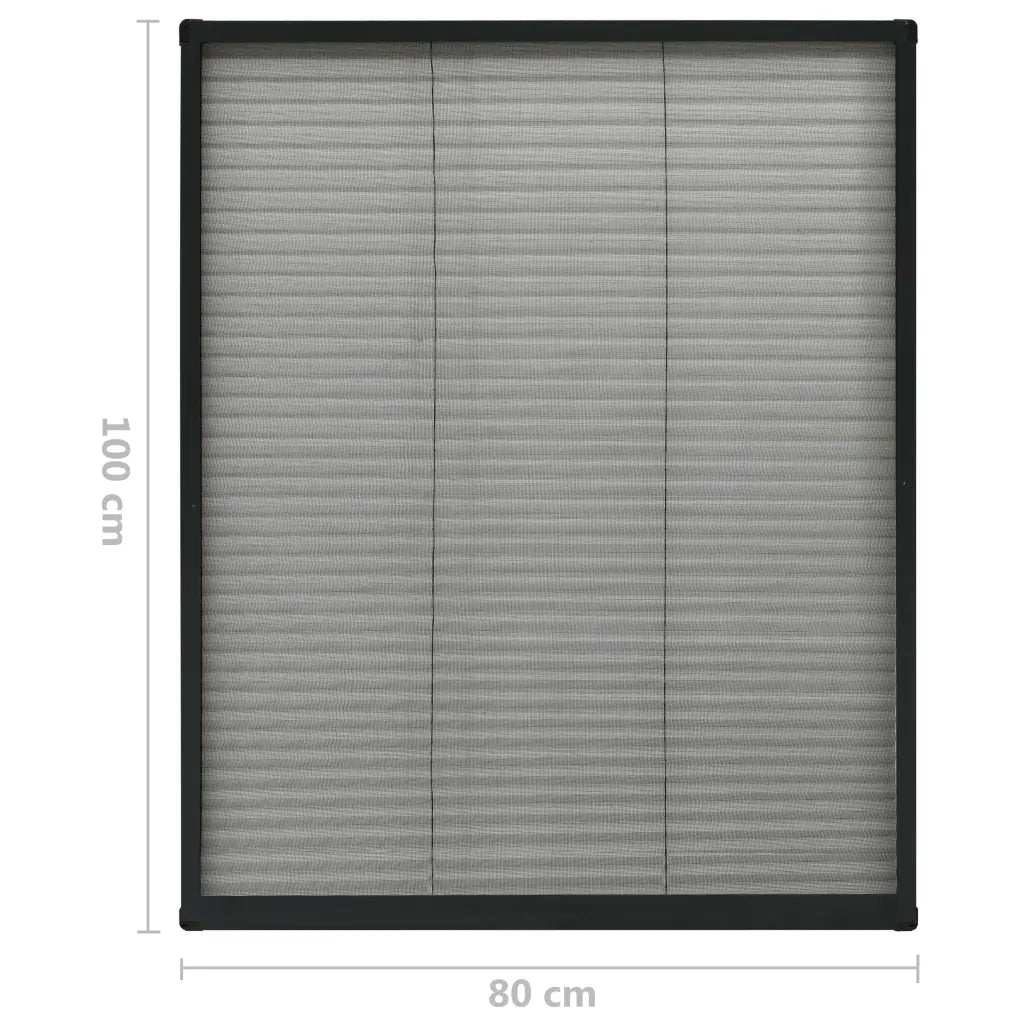Zanzariera Plissettata Finestre in Alluminio Antracite 80x100cm cod mxl 55069