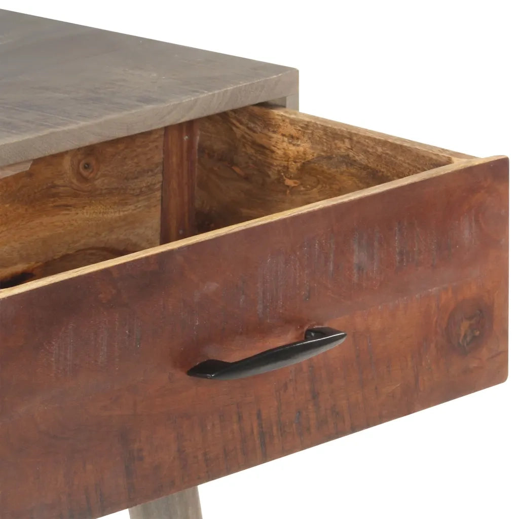 Tavolo Consolle | Tavolo d'Ingresso Grigio 110x35x75 cm in Massello di Mango Grezzo